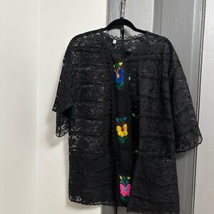 Black Lace Embroidered Jacket
